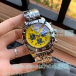 High Quality Copy Breitling Navitimer Yellow Dial Stainless Steel Men's Watch